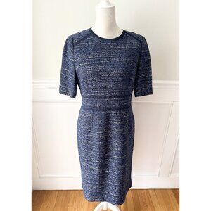 Hobbs London Florrie Tweed Sheath Dress Blue 12